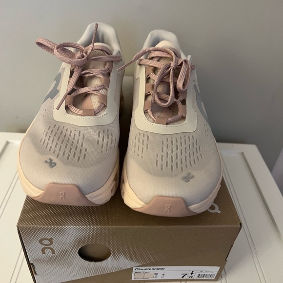 On cloudmonster. Worn once. Color is fawn/moon. - Picture 2 of 7